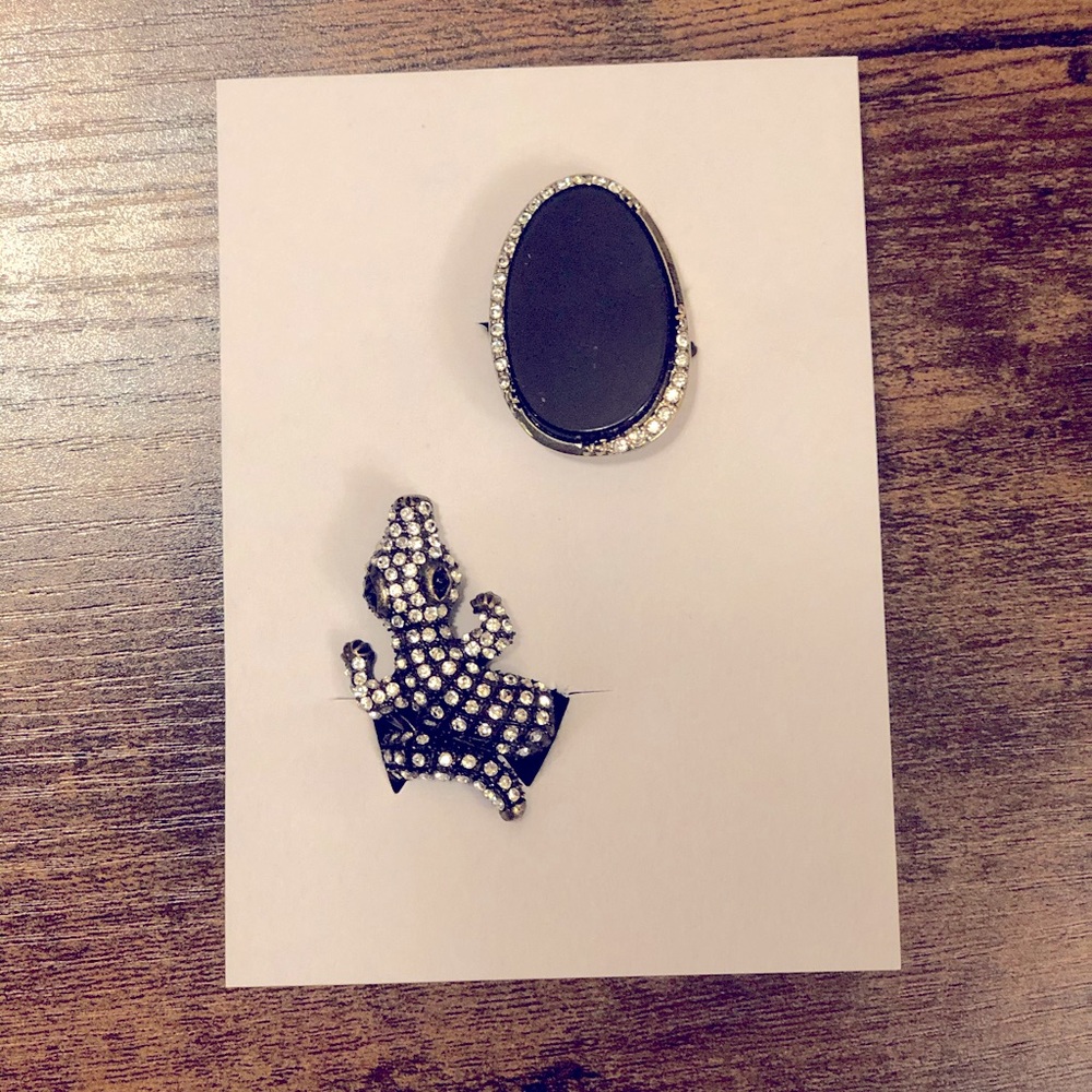 Gold Statement Cocktail Rings w/ Stretch Bands